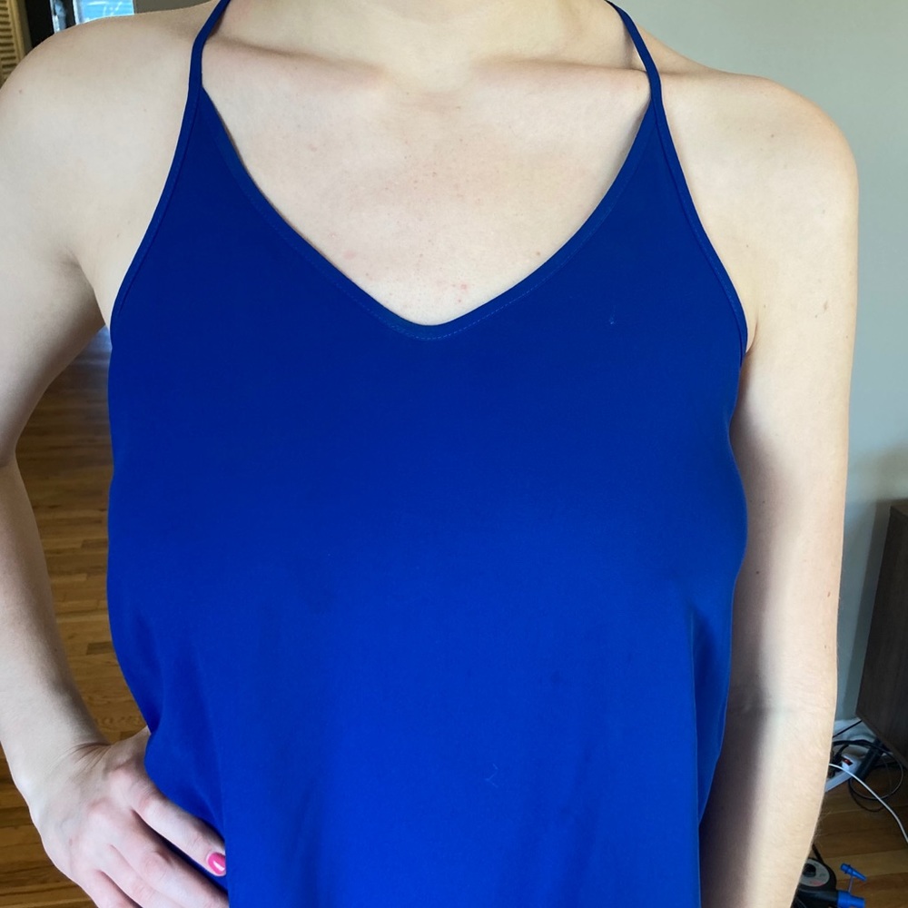 Nordstrom Electric Blue Open Back Blouse